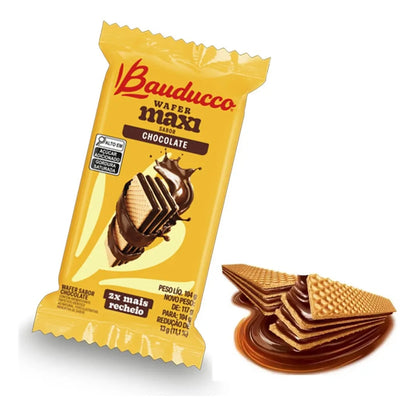 Wafer Maxi Chocolate Bauducco 104 g Caixa com 36