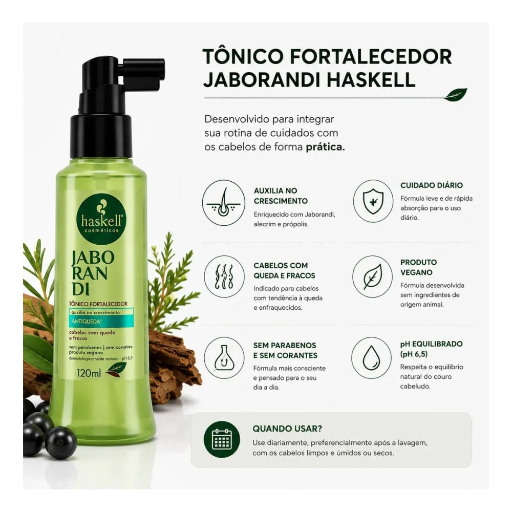 Haskell Jaborandi Tonico Fortalecedor Antiqueda 120ml