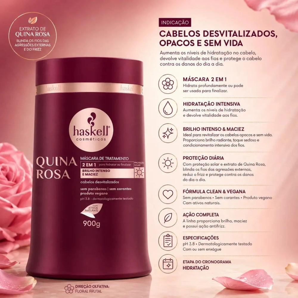Haskell Quina Rosa Mascara 900g