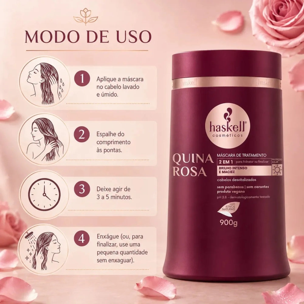 Haskell Quina Rosa Mascara 900g