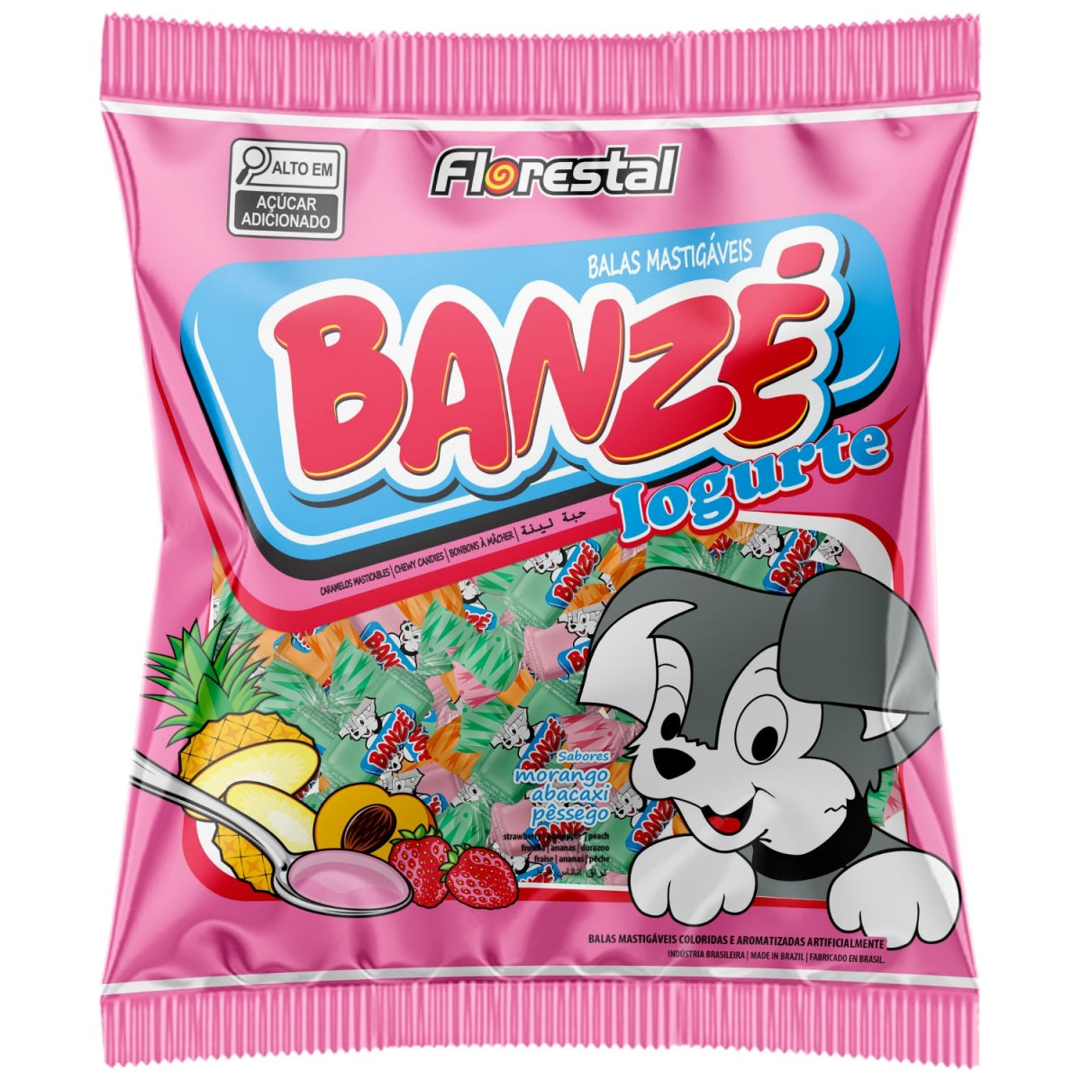 Bala Mastigavel Banze Iogurte Sortida Florestal 500G