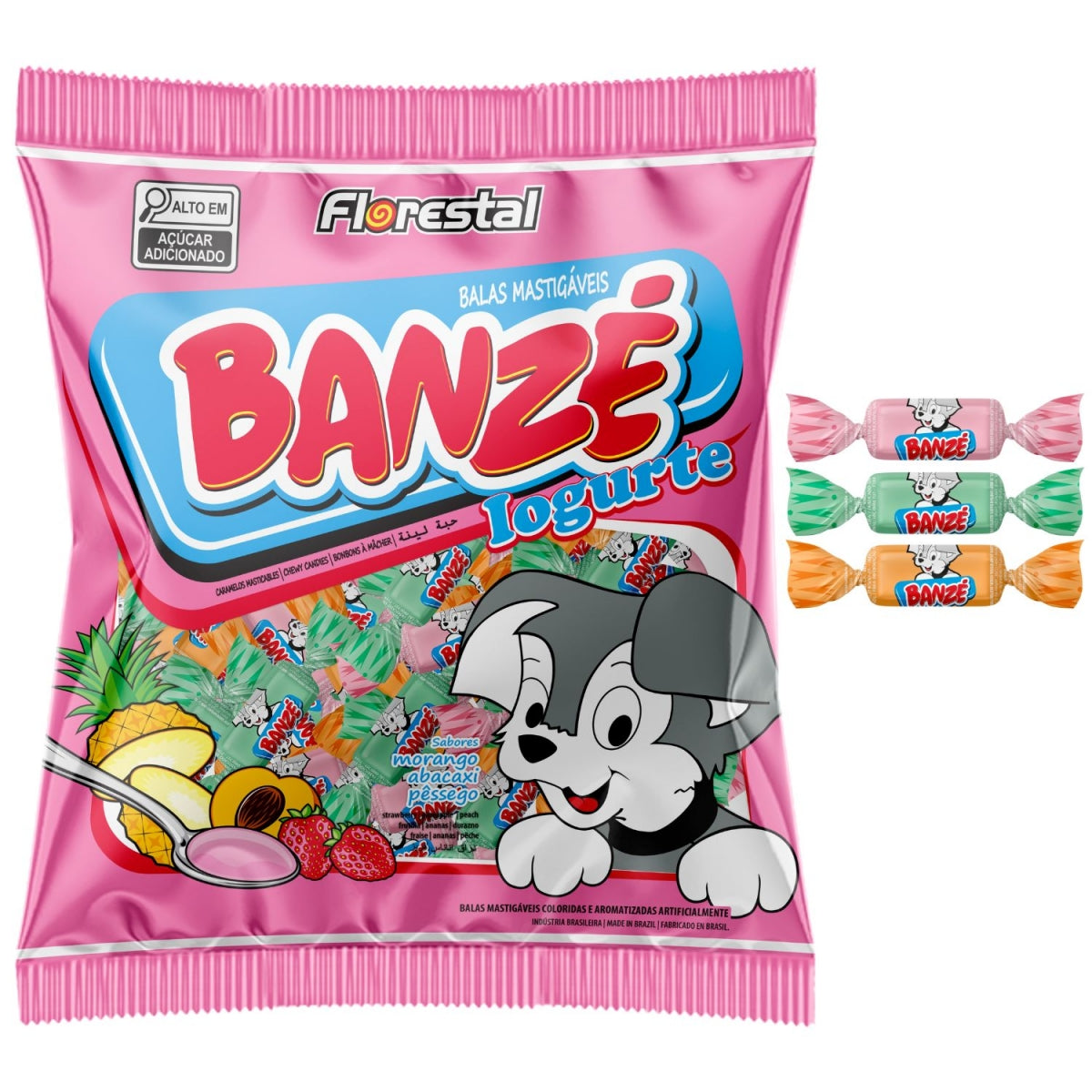 Bala Mastigavel Banze Iogurte Sortida Florestal 500G — imagem 2