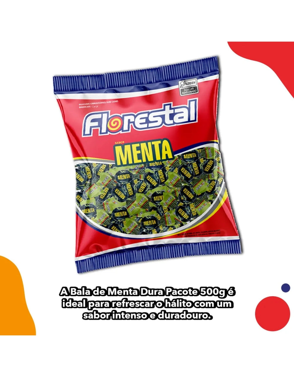 Caramelo Florestal bala dura menta sem gluten 500 g — imagem 2