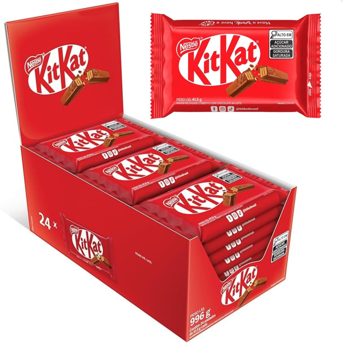 Chocolate Kit Kat Fingers Ao Leite Nestlé 41,5g Com 24und — imagem 2
