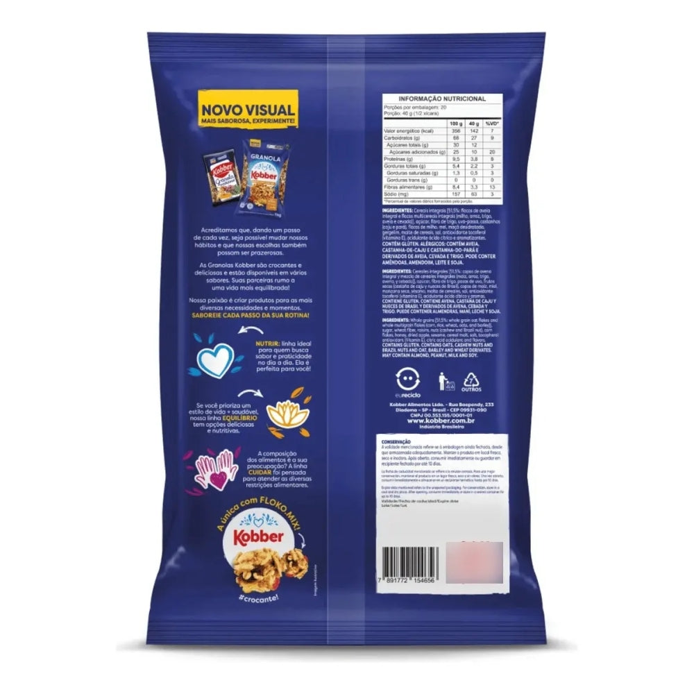 Granola Cereal Integral Kobber 250g Tradicional Mel Fibras
