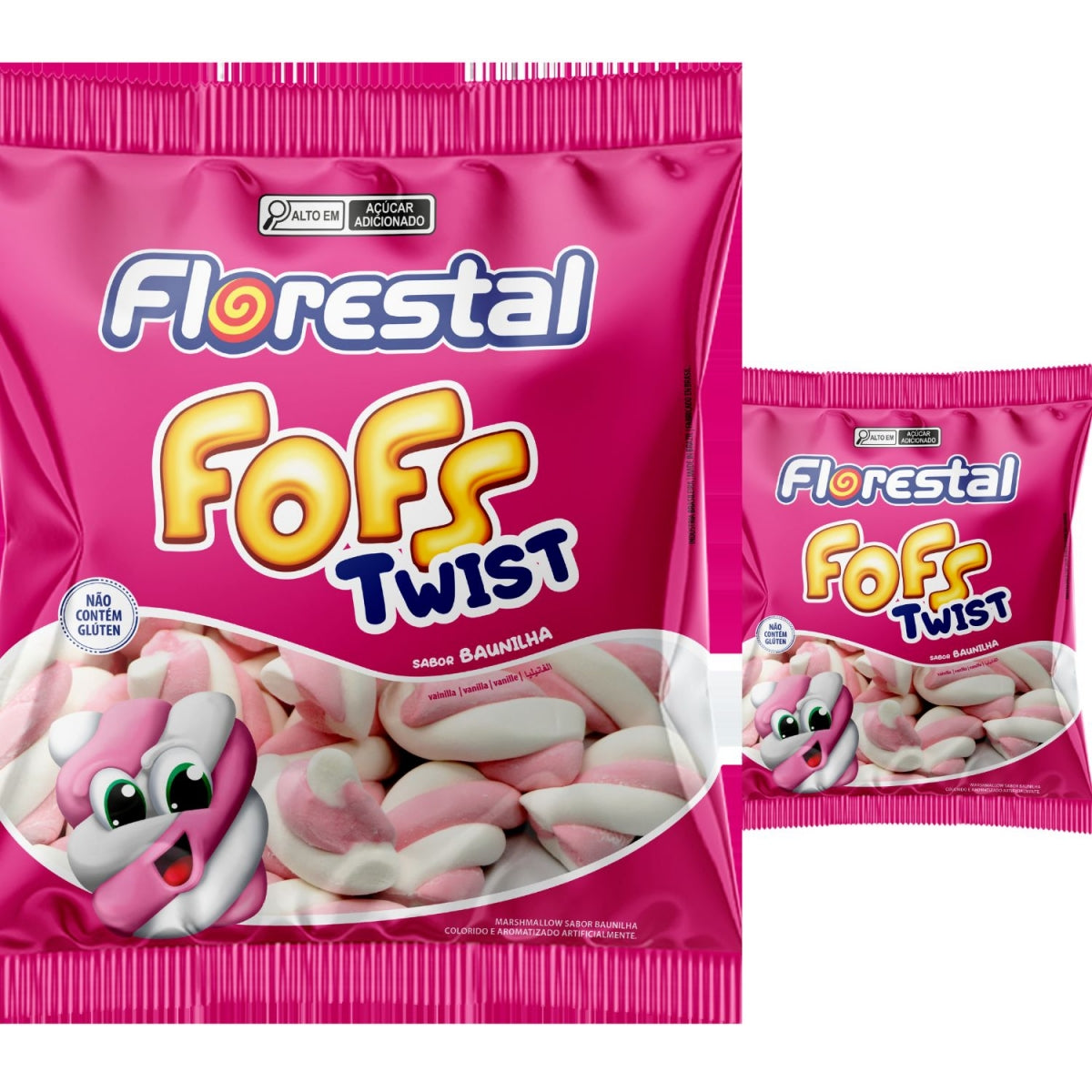 Marshmallow Florestal Fofs Twist Rosa Branco 220G Kit Com 6 — imagem 2