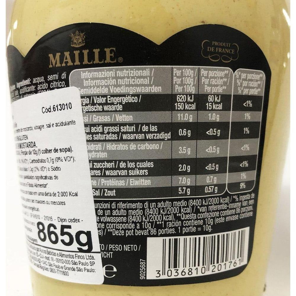 Frasco de 865g da mostarda de Dijon Maille