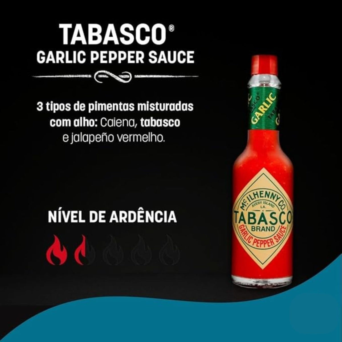 Molho Tabasco Garlic Suave com Alho 60ml - Tabasco