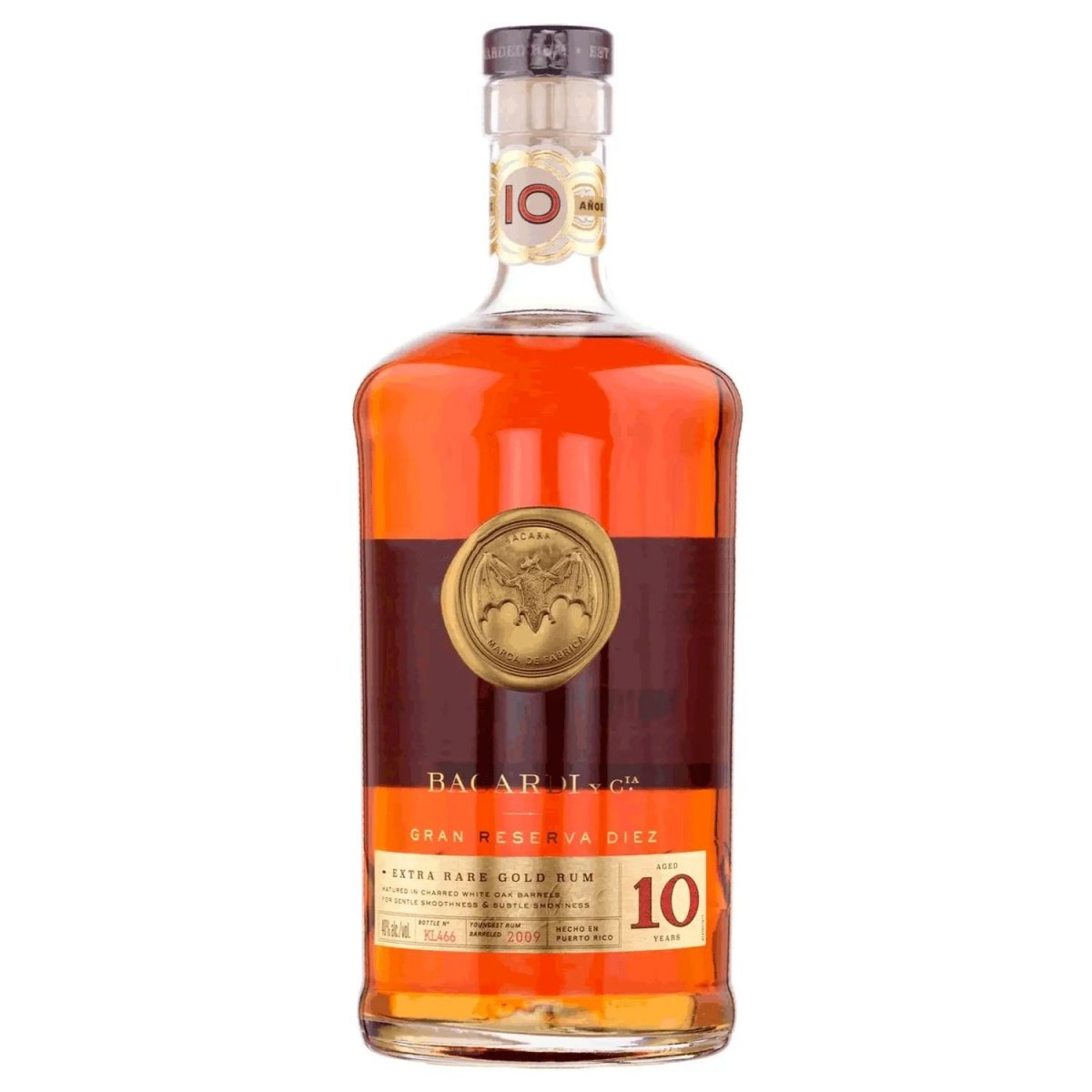Rum Bacardi 10 Anos 750ml Bacardi Sabor 750 Ml