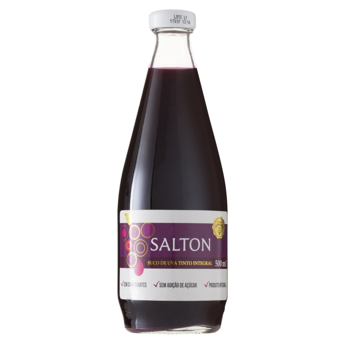 Suco De Uva Salton 500ml - Salton: sabor autêntico e doce, das melhores uvas, rico em antioxidantes.