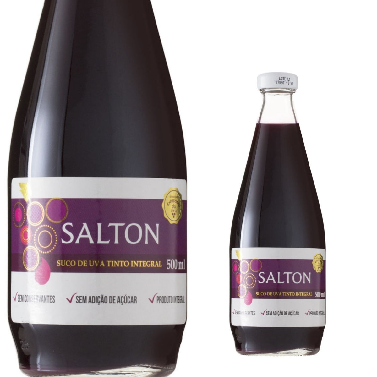 Suco De Uva Salton 500ml - Salton: sabor autêntico e doce, das melhores uvas, rico em antioxidantes.