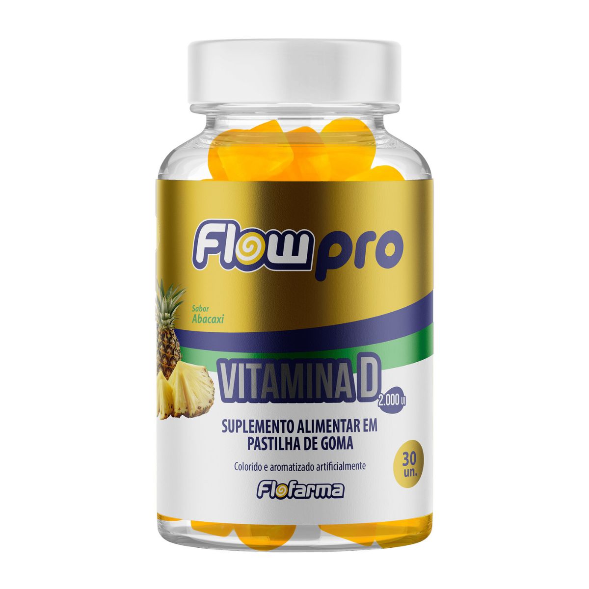 Suplemento Alimentar Pectina Vitamina D 2000ui Flowpro 30Und
