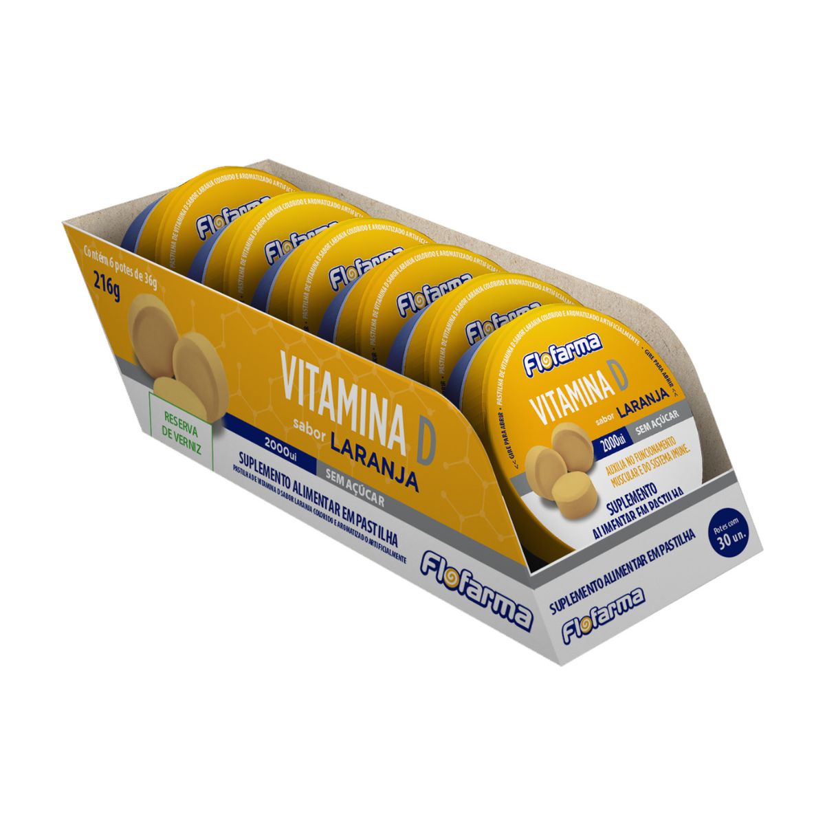 Suplemento Flofarma Vitamina D 2000ui 36g Pack C/6 und