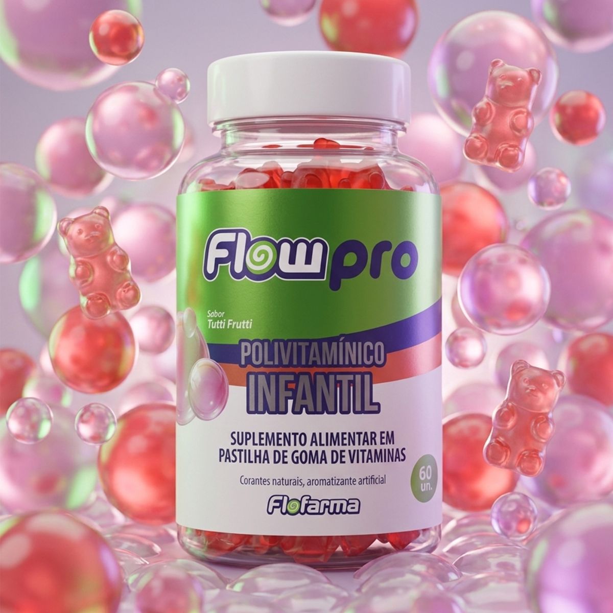 Suplemento Pectina Polivitamínica Infantil Flofarma 60Und — imagem 4