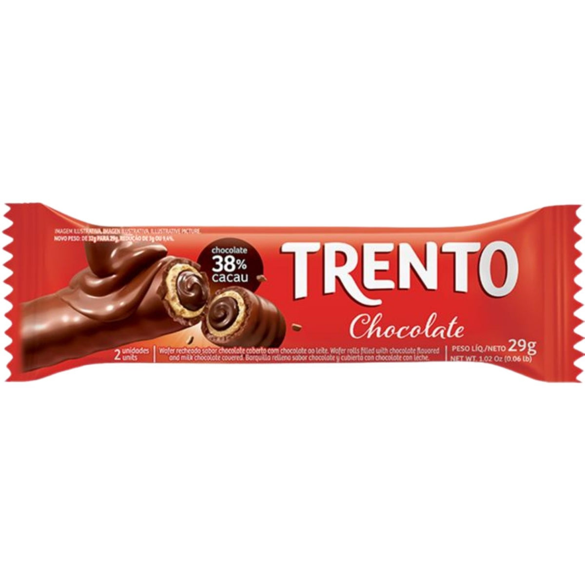 Embalagem display do wafer Trento chocolate ao leite, 29g cada