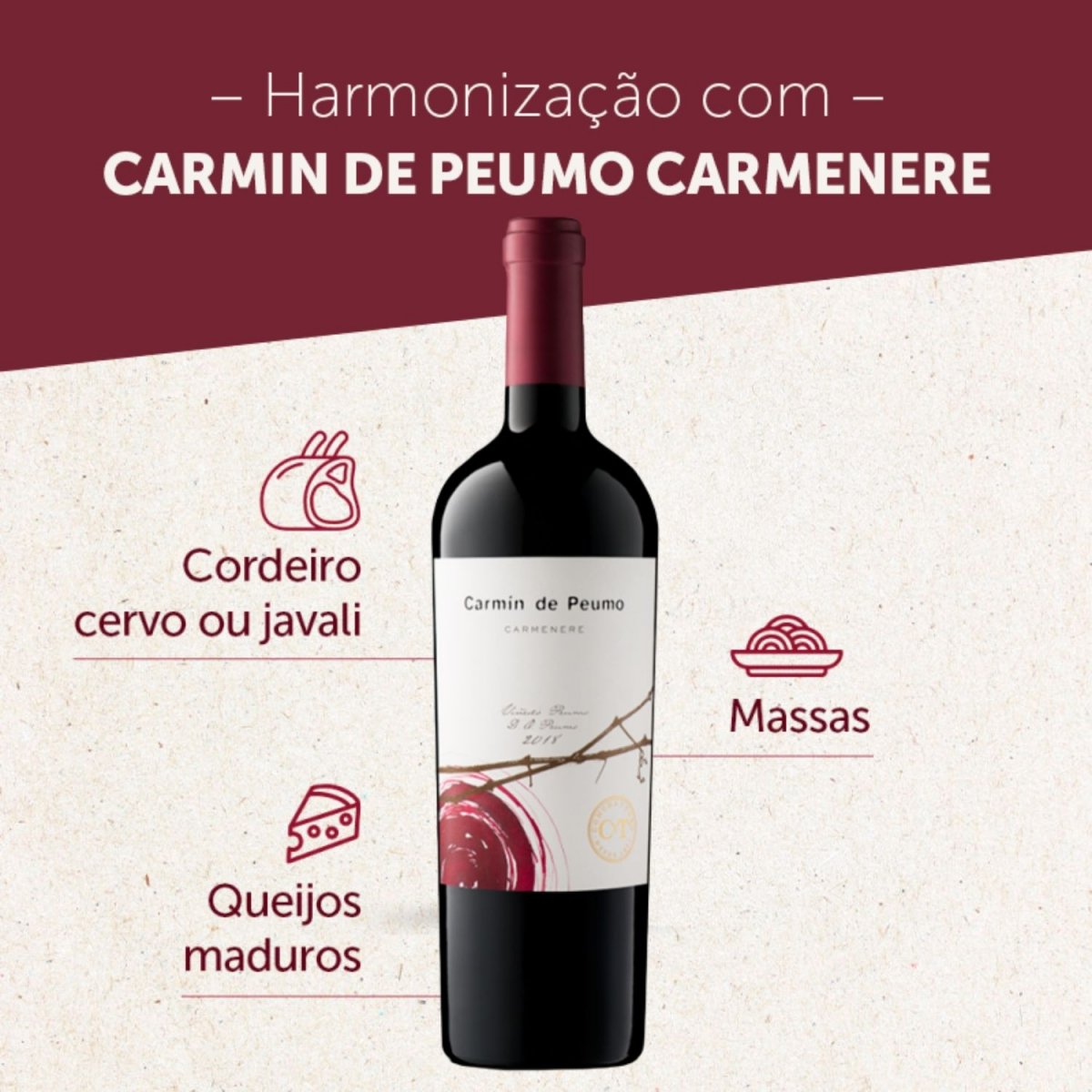 Vinho Concha y Toro Carmin de Peumo Carmenere 750ml 2017 — imagem 3