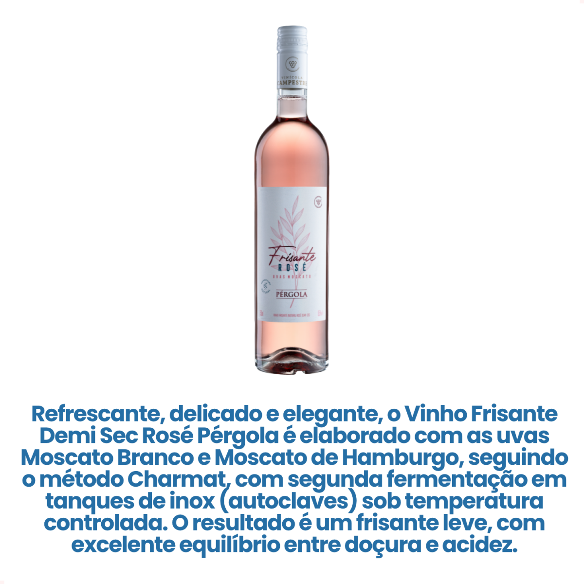Vinho Frisante Demi Sec Rosé Pérgola 750ml — imagem 3