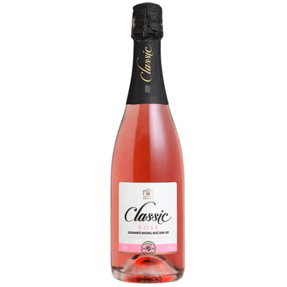 Garrafa do espumante rosé Salton Classic Demi-Sec, com rótulo branco e cápsula preta.