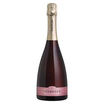 Garrafa de espumante Salton Evidence Cuvée Brut Rosé com rótulo rosa e cápsula dourada.