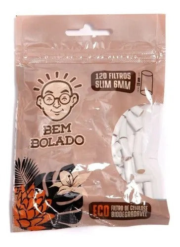 Pacote Bem Bolado Eco Slim com filtros brancos de celulose visíveis.