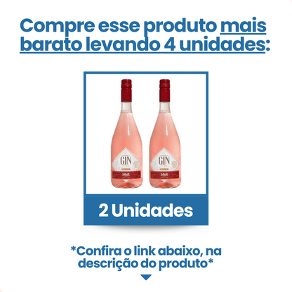 Imagem promocional com duas garrafas de Gin Melt Fizz Moscatel e a indicação visual de 2 unidades.