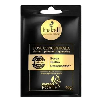 Sachê Haskell Cavalo Forte Dose Concentrada 40 g com biotina, pantenol e queratina.