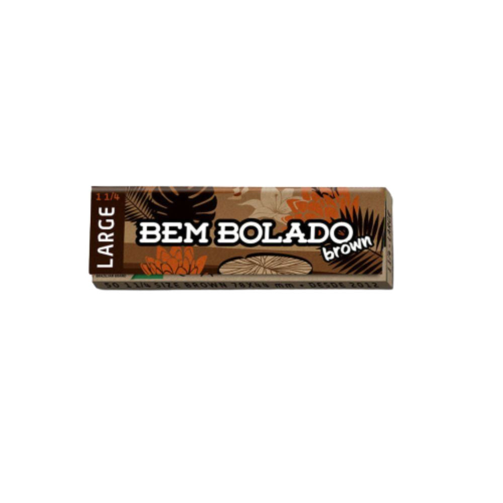 Livreto Bem Bolado Brown 1 1/4 fechado, em embalagem marrom estampada