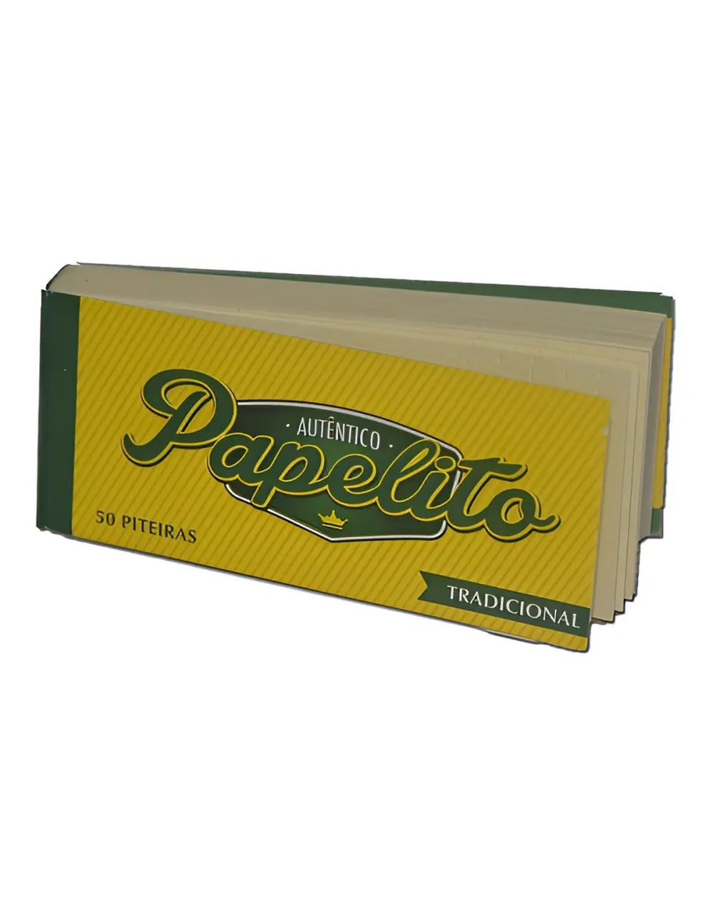 Pilha de livretos amarelos de piteiras Papelito Tradicional