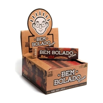 Display aberto Bem Bolado Brown King Size Large com livretos individuais.