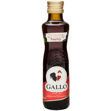 Garrafa de vinagre de vinho tinto Gallo de 250 ml, vista de frente.
