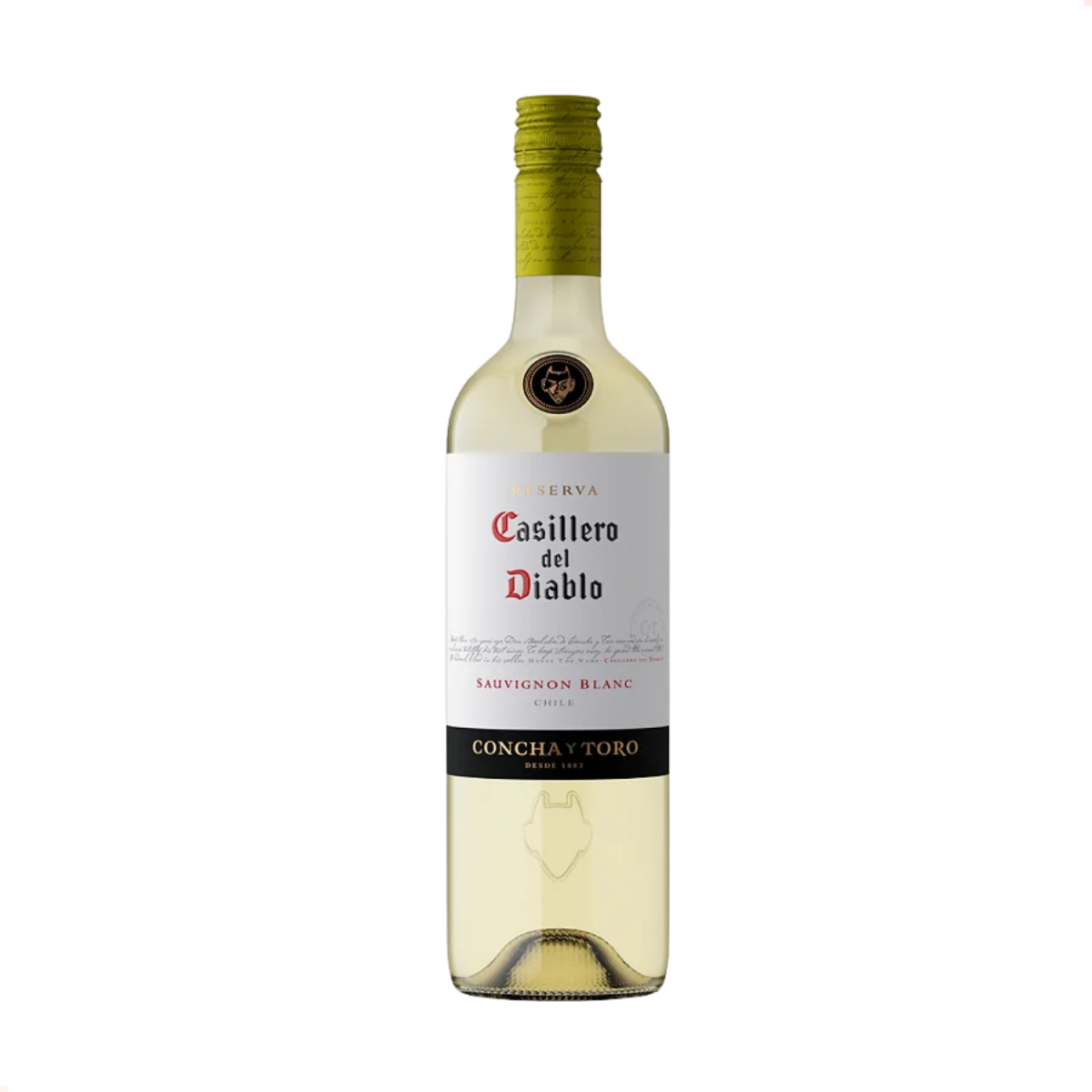 Garrafa de vinho Casillero del Diablo Reserva Sauvignon Blanc chileno